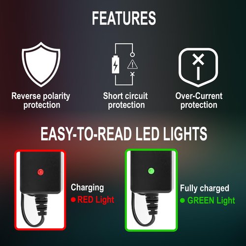 Lancer Tactical Airsoft RC Battery Charger for 9.6V (8S) NiMH/NiCd Battery Packs, 12V 400mA AC Plug Charger w/Standard Mini Tamiya Connector