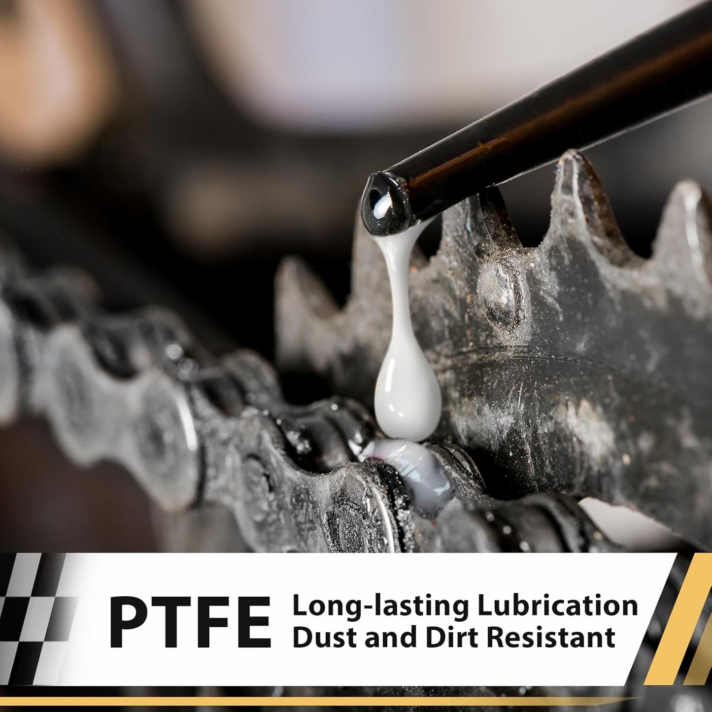 Keze Dry Bike Chain Lube MTB Mountain Bicycle Chain Oil Ceramic Bike Lube with PTFE Ebike Lubricant Against Wear, Reduces Friction Noise & Chainsuck, for Dry and Dusty Weather Conditions, 120 ml