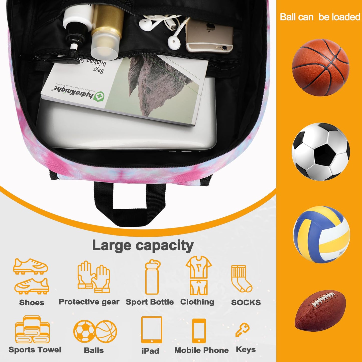 Goloni Soccer Backpack,Basketball Backpack with Ball Compartment & Shoe Compartment,Backpack for Basketball,Soccer, Football, Volleyball, Swim, Gym, Travel