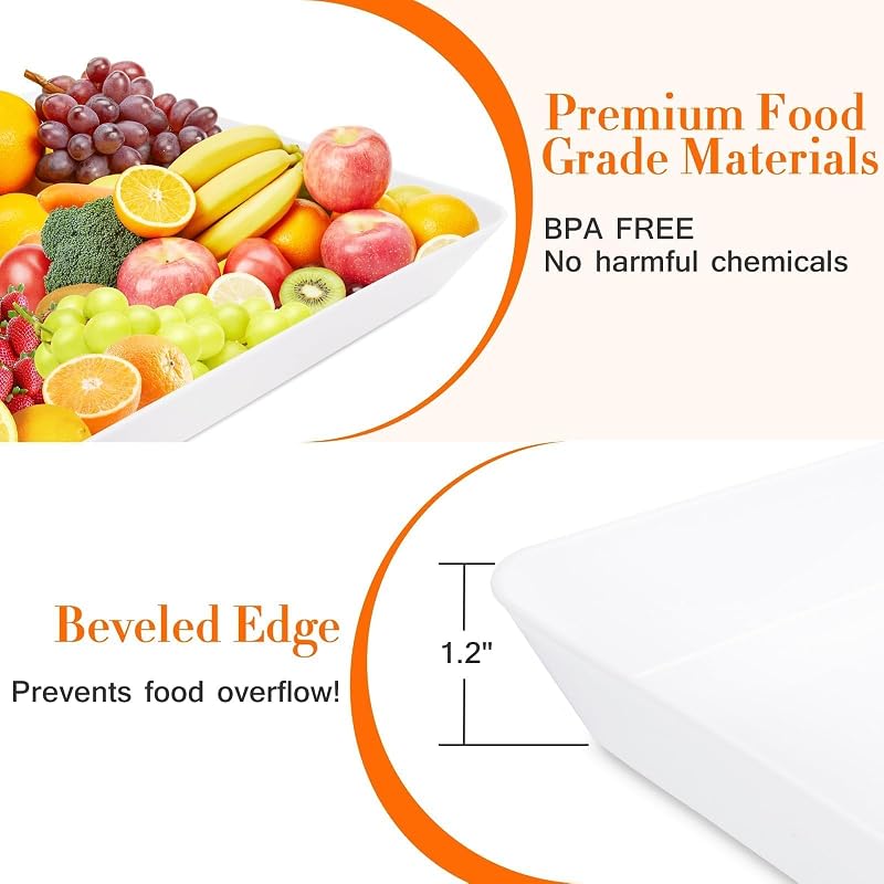 6 pcs Serving Tray for Entertaining, Platters Fruit, Cookies,