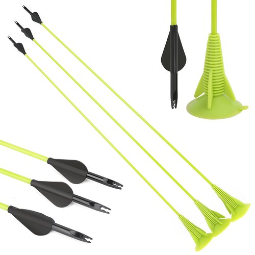 AMEYXGS 27" Fiberglass Sucker Arrows Youth Arrow Safe Suction Cup Arrows for Youth Practice Archery (6 Pack)