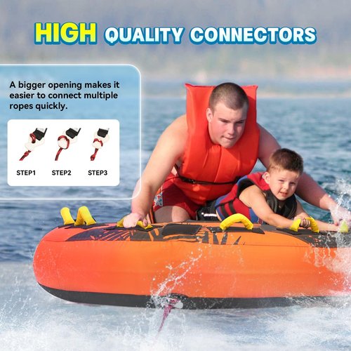 XGeek Towable Tubes for Boating,1-4 Rider Water Sport Towables for Boat to Pull,Heavy-Duty Boat Tubes for Tubing,Water Tubes for Boats with Stronger 840D Nylon Cover
