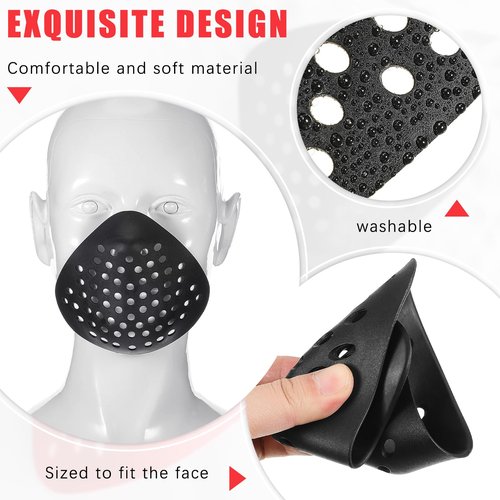 Sratte 3D Mask Silicone Face Shaping Shell Inner Bracket Mask Cosplay Props Face Mask Adult Inner Face Cover Costume Masks(Black, White)