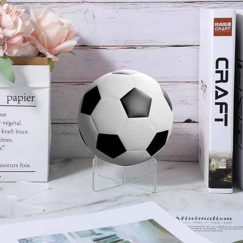 Larrel 6 Set Basketball Holder, Clear Acrylic Basketball Football Stands for Display Lightweight Yet Sturdy Ball Stand for Football Basketballs Soccer Volleyball Rugbys