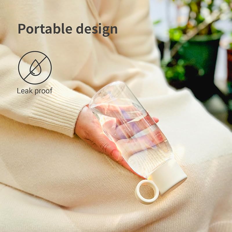 emoi 15oz Kids Water Bottle - Clear BPA-Free Leakproof Portable Flask White