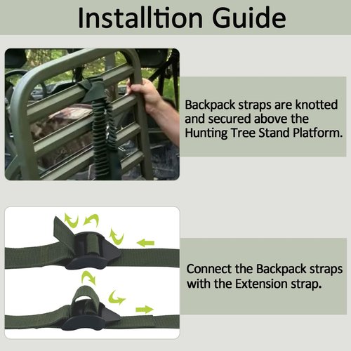 JIAXLTD Summit Treestand Shoulder Tether Straps Hunting Climbing Stand Made of Polyester Adjustable Backpack Straps Tree Stand Accessories Compatible with Most Tree Stand Climber Seat Platform Slats
