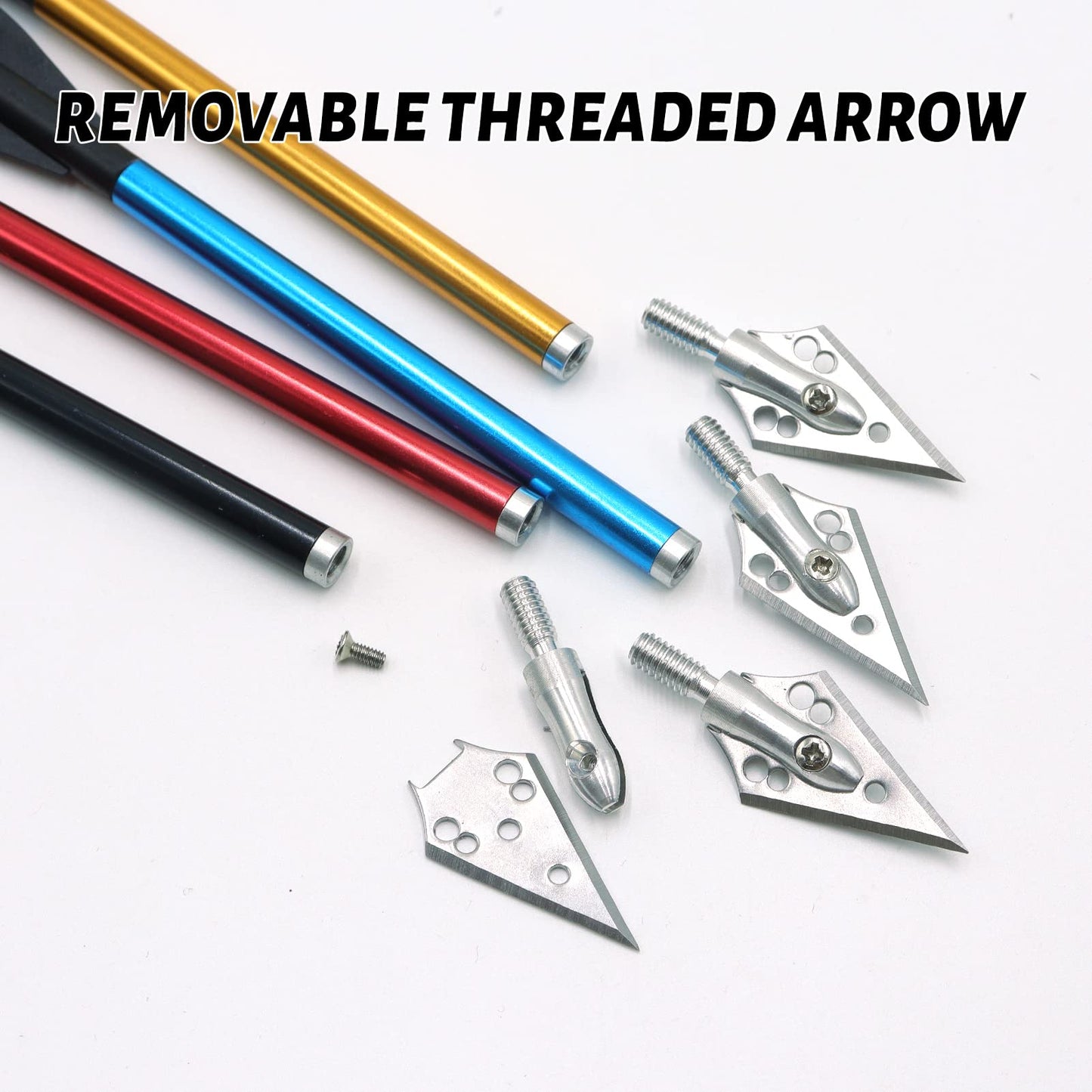 OBTOUTDOOR 6.7 Inch Mini Crossbow Bolts Aluminium Shafts Arrows with Replaceable Steel Tips Crossbow Pistol Arrows for Target Practicing Shooting and Small Hunting 12/24 Pcs (Blue and Red)