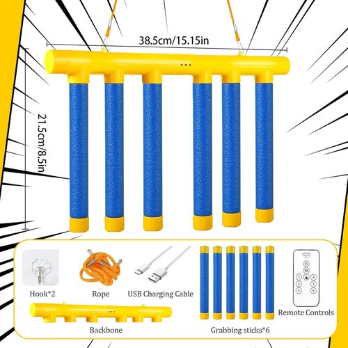 Reflex Challenge Game, Drop Sticks Game, Hand Eye Coordination Training, Reaction Training Toy, Catching Sticks Game, Game Stick Reflex Training, 3 Adjustable Speed, Upgrade Remote Control