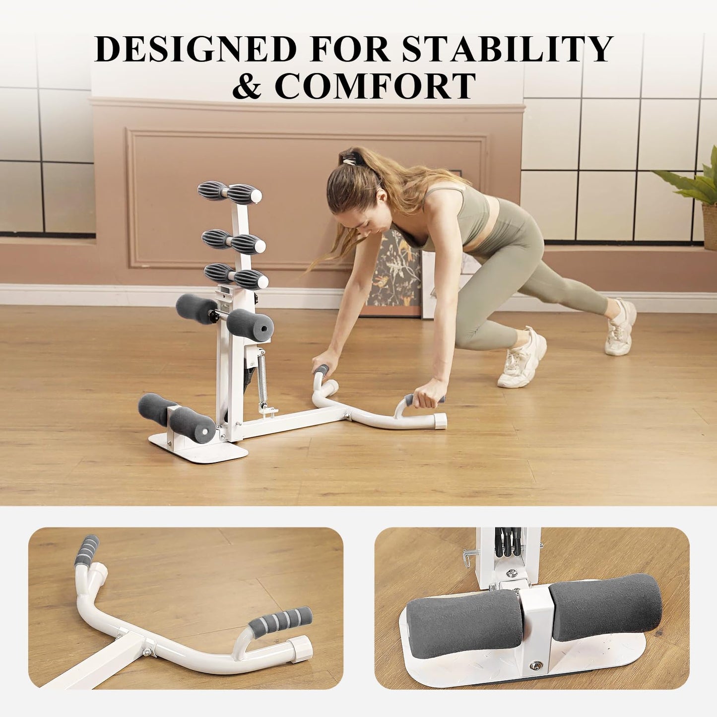 PAETA Squat Machine, Deep Squat Machine for Women, Glutes Workout Equipment with Adjustable Resistance Bands, Leg, Core & Ab Exercise Machine, Squat Assist Trainer for Home Gym, Gray