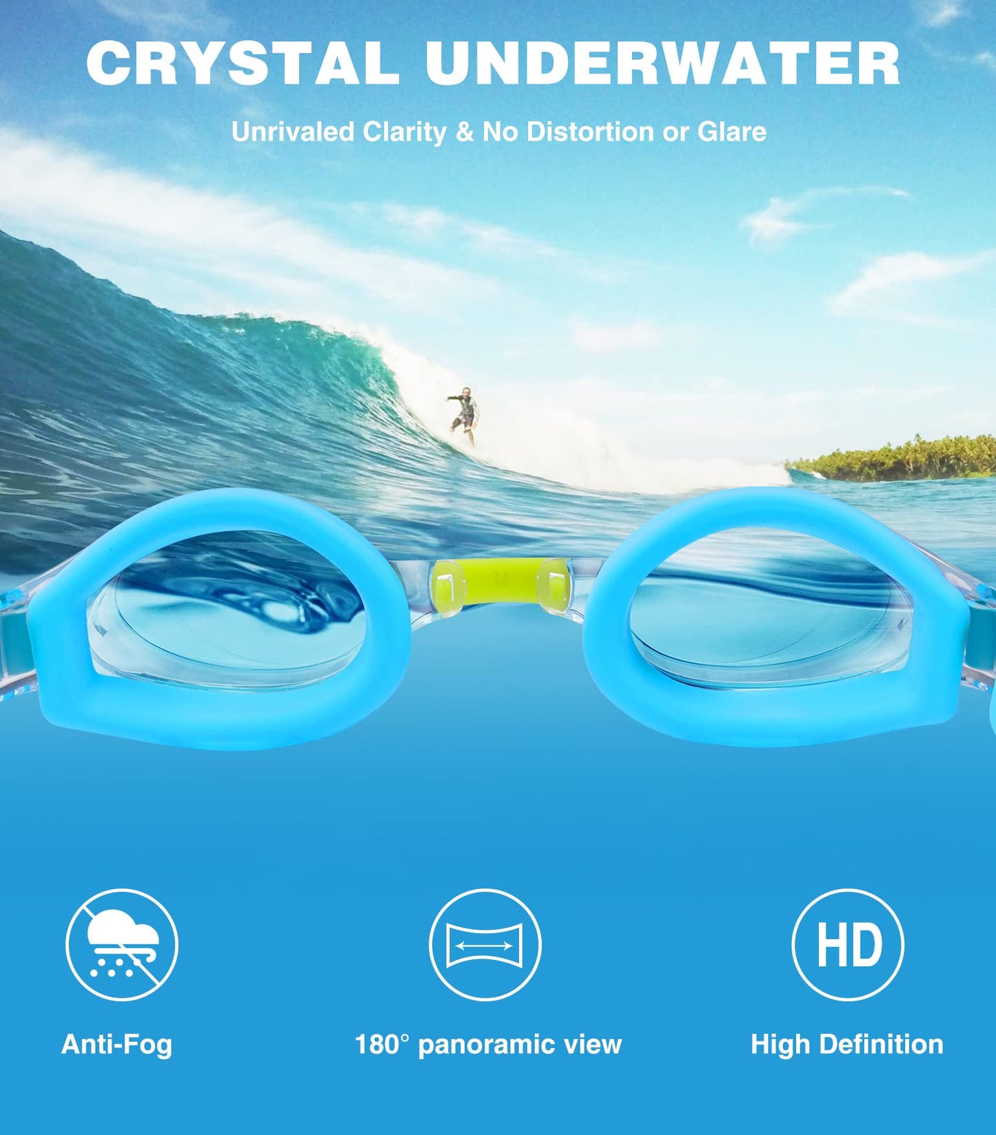 Aegend Kids Swim Goggles (2 Pack) No Leaking Waterproof Swimming Goggles