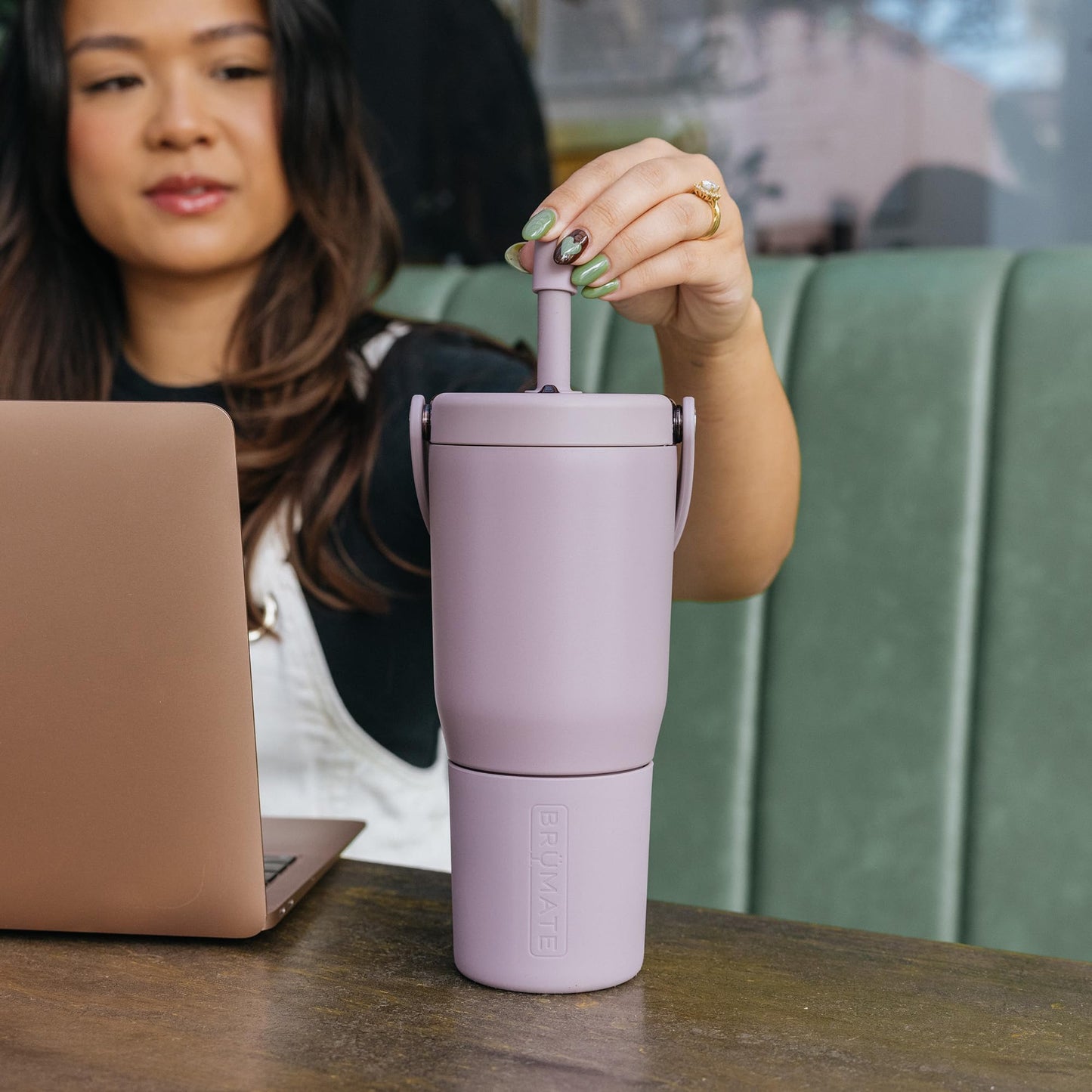BrüMate Magnetic Straw Caps | Silicone Straw Topper 2-pack | Dust & Dirt Resistant | Compatible with All Era and Resa Tumblers (Lilac Dusk)