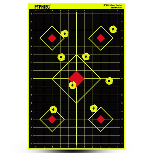 PTPHJEG 12"x18" Sight-in Splash Target - Instantly See Your Shots Burst in Bright Fluorescent Yellow Upon Impact(10 Pack)