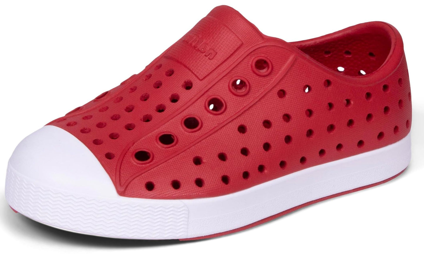 Native Shoes Unisex-Kids Jefferson Sneakers, Ruby Red/Shell White, 4 Big Kid