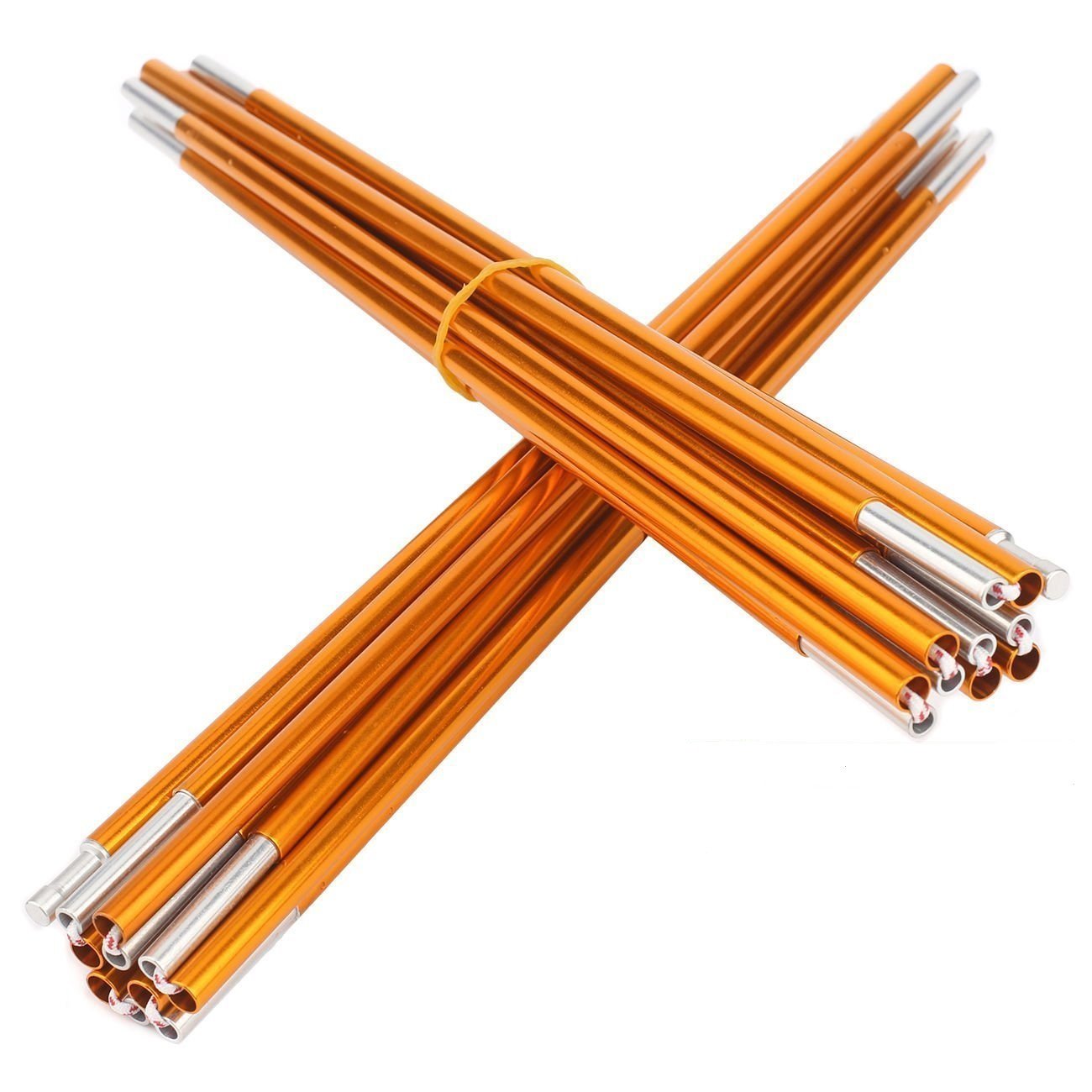 Aluminum Alloy Tent Poles Replacement, 2pcs Lightweight Aluminum Tent Pole, for Camping Hiking, Durable Collapsible Tent Poles, 142 inch/pc