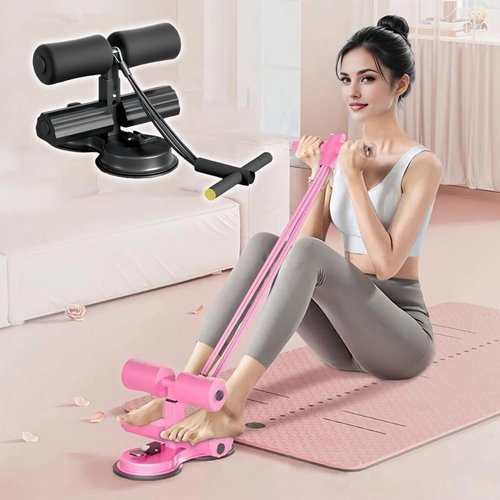Ab Training Auxiliary Device, Double Suction Cups, Three Levels of Height Adjustment, Multi-functional Adjustable Ab Trainer Equipment, Fitness Equipment for Home & Gym (Black)