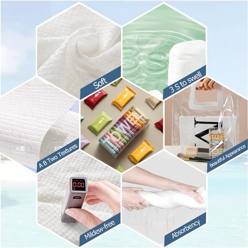 Disposable Compressed Towels Tablets- Portable Ultra-Quick Absorbent Travel large Size Facial Wash Cloth, Reusable Cotton Facial Towel Tablets for Outdoor Camping, Hotel, Gym, Daily Use (Pack of 28）