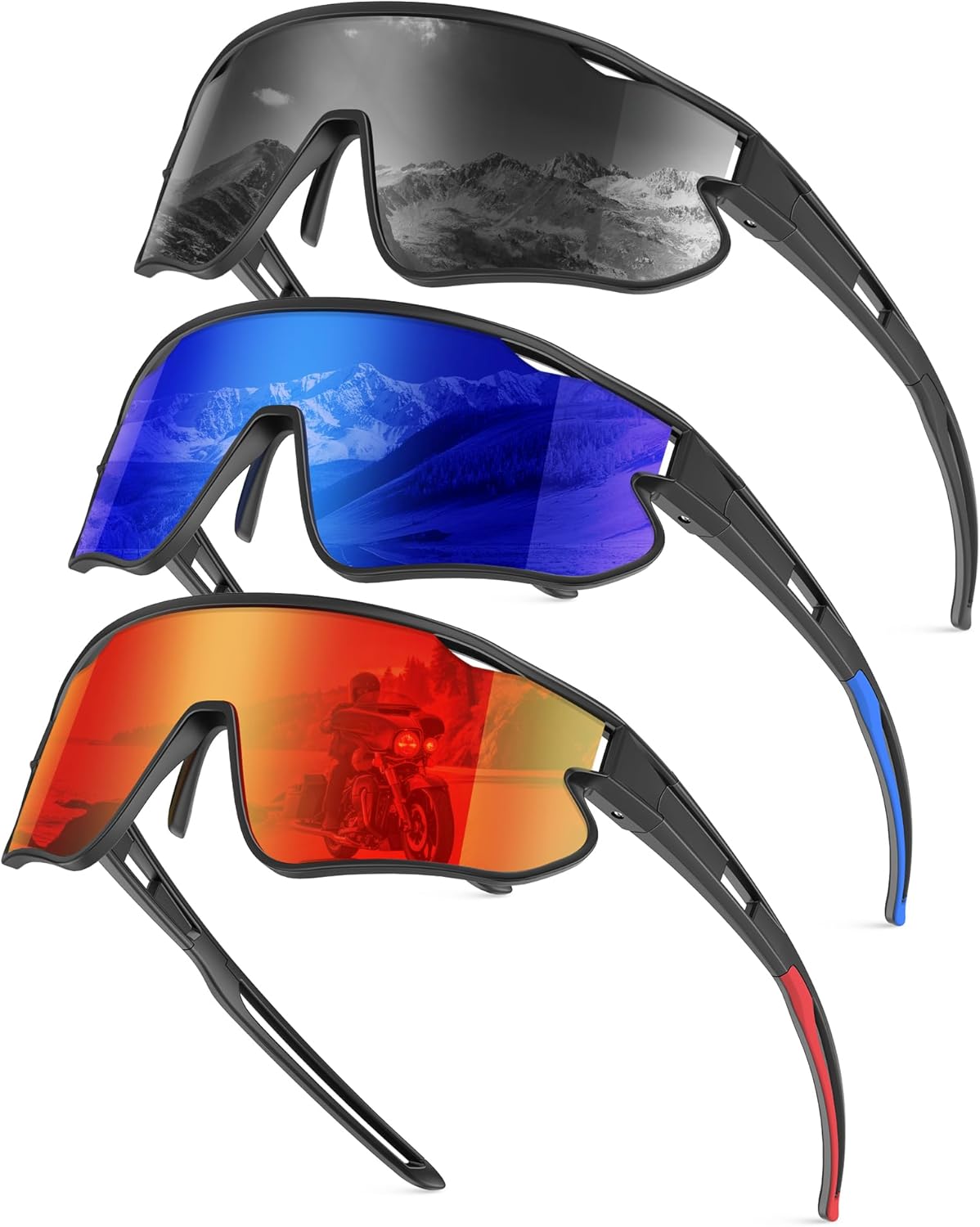 KALIYADI Polarized-Sunglasses Men Polarized Cycling-Sunglasses: Sports Sun Glasses for Running Cycling UV400 Protection