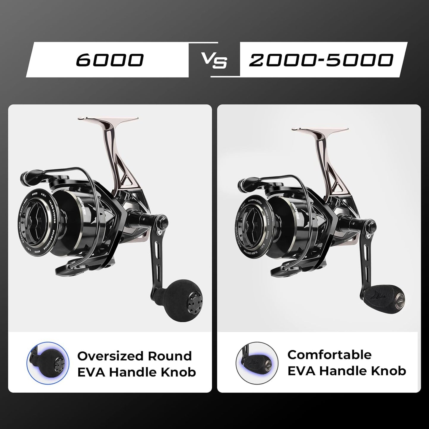 KastKing Megatron Spinning Reel, Freshwater and Saltwater Spinning Fishing Reel, Rigid Aluminum Frame 7+1 Double-Shielded Stainless-Steel BB, Over 30 lbs. Carbon Drag, CNC Aluminum Spool & Handle