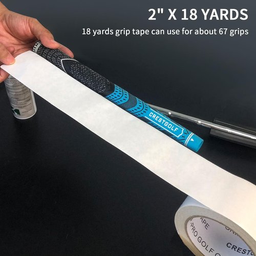 Crestgolf Golf Grip Tape Roll 2" x 18 Yards, Premium Solvent Activated Double Sided Adhesive Strips for Regripping Golf Clubs, Upgrade Double Sided Tape