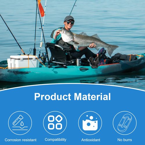RPBKE Kayak Track, Kayak Track Mount, Kayak Low Profile Track, Kayak Rail Track, Kayak Gear Track Accessories for Fishing Rod Holder, Cup Holder, Anchor Cleats, Paddle Holders (4 in, 4 Holes, 2 Pack)
