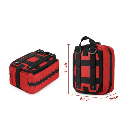 Gonex MOLLE Medical Pouch EMT First Aid Pouch Rip-Away IFAK Tactical Utility Pouch for Outdoor Activities Medical Supplies (Bag Only), Red