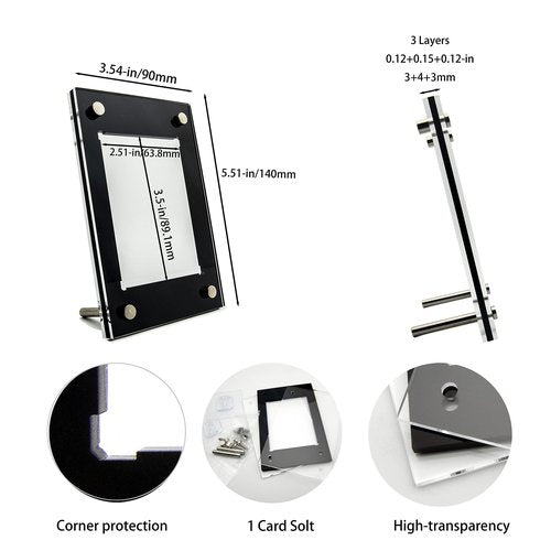 Trading Card Holder with Screwdown Multiple Display Options for 35PT-130PT Football Baseball Basketball Sports Card (35PT-130PT Clear)