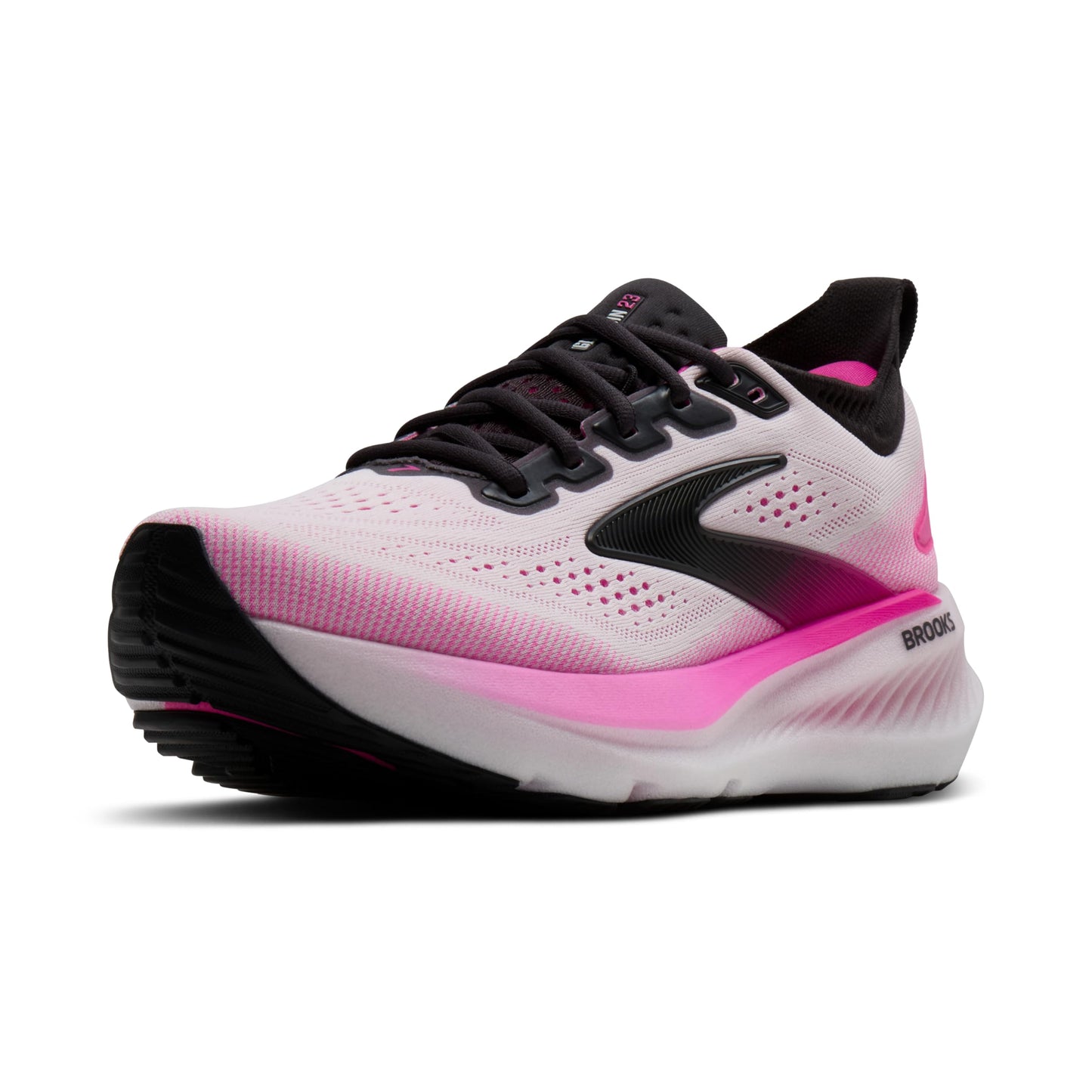 Brooks Women’s Glycerin 23 Neutral Running Shoe - White/Phantom/Cyber Pink - 12 Medium