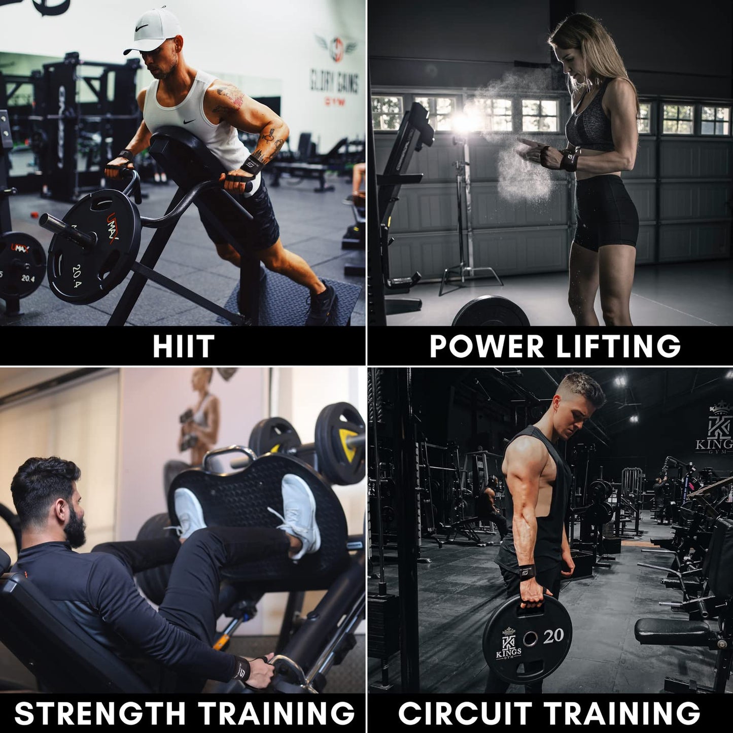 Ventilated Weight Lifting Gloves for Men & Women with Wrist Wrap Support – Neoprene Padded Workout Gym Gloves with Full Palm Protection, Strong Grip for Fitness, Training & CrossFit (Black, Large)