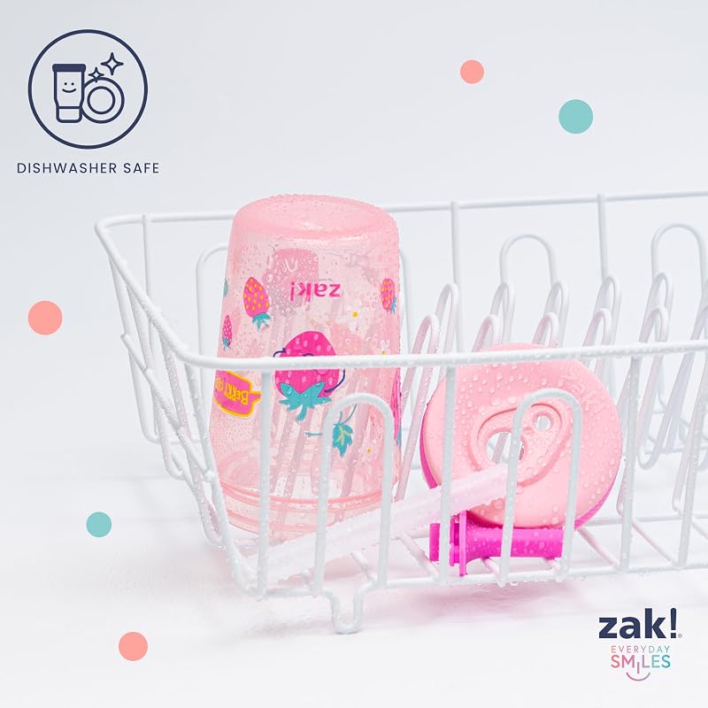 Zak Designs Kelso 15oz Sippy Cups - 2 Pack, Leak-Proof Plastic Drinkware, Sweet Berry & Lemon Zest (Variation: 15 Ounces Pack of 2 + Drinkware)