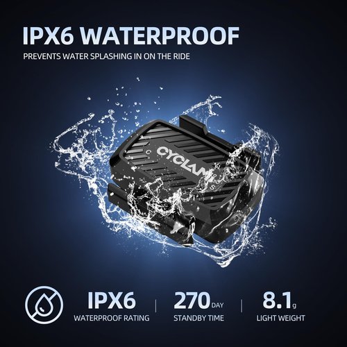 CYCLAMI Bike Speed/Cadence Sensor ANT+ & Bluetooth RPM Cycling Sensor, Wireless Bicycle Cadence Sensor for All Cycling Computer, Compatible with Zwift, Rouvy, IPX6 Waterproof with 270H Battery Life