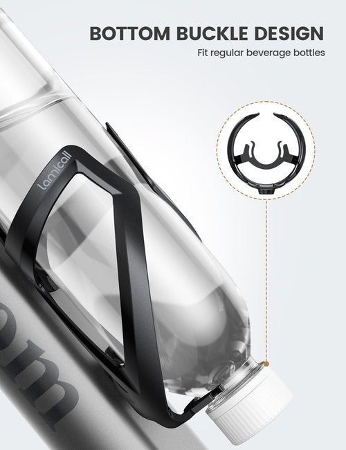 Lamicall Bike Water Bottle Holder - 1.2 Oz Ultralight & Sturdy Bike Cup Holder, Bicycle Drink Cage, Cycling Bike Water Bottle Cage with Screw Tool, for 2.75-3.94" Diameter Bottles