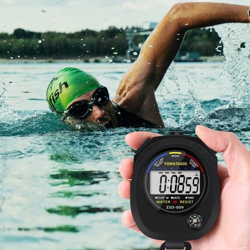 FomaTrade Waterproof Stopwatch,Digital Stopwatch Timer,Sport Stop Watch,Interval Timer with Large Display (1) (1)