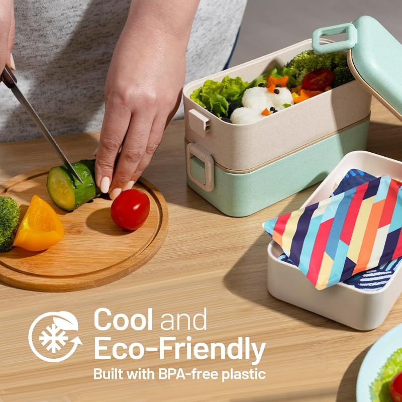 Reusable Ice Packs for Lunch Boxes & Coolers - 4 Pack, BPA-Free