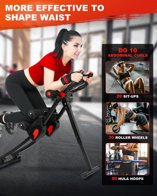 GIKPAL Ab Machine, Ab Workout Equipment for Women, Adjustable Ab Trainer Machine for Stomach Workout at Home Gym, Ab Crunch Exercise Equipment Abdominal Trainer for Beginner