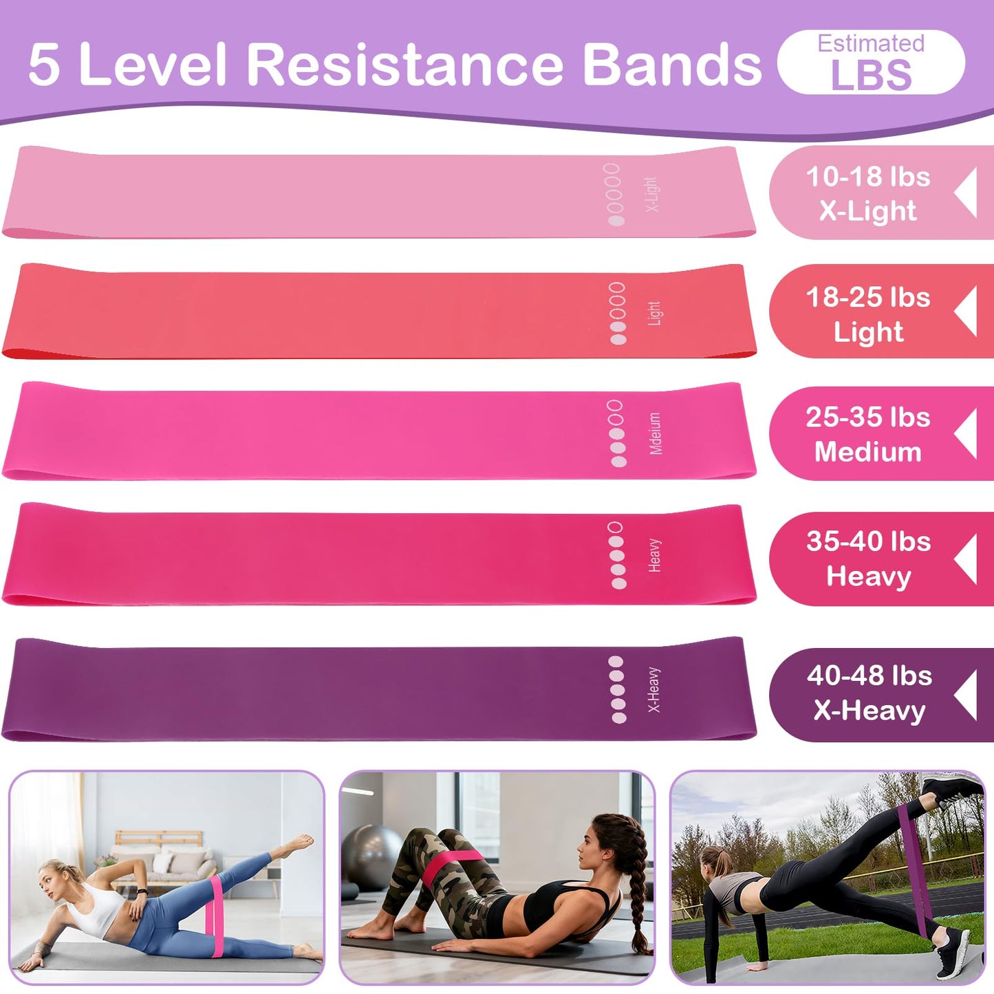 Hoedia Pilates Kit for Women, Pilates Equipment Ring and Ball Set, Purple