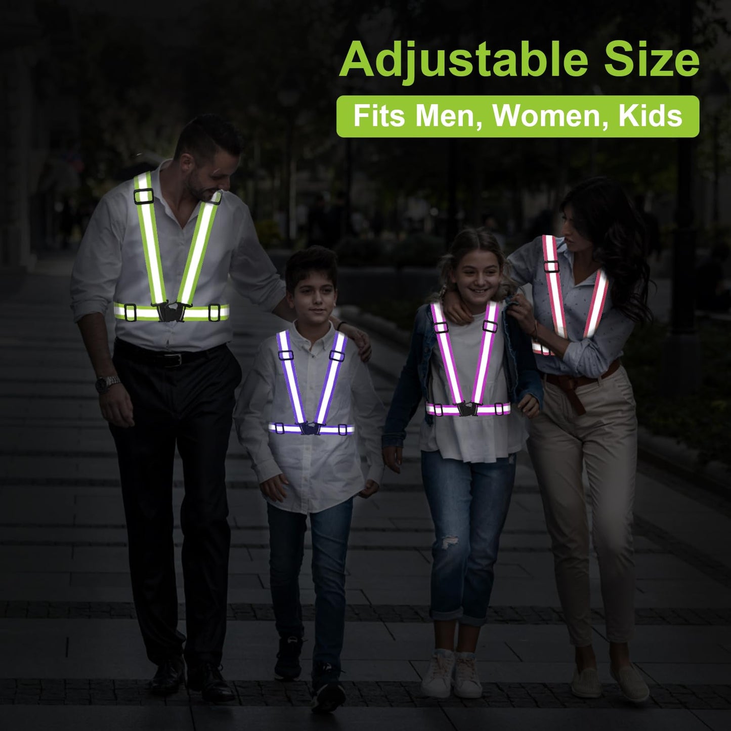 SAWNZC Reflective Vest Running Gear, 2Pack High Visible Safety VES for Cycling Jogging Running Walking, Adjustable for Men Women