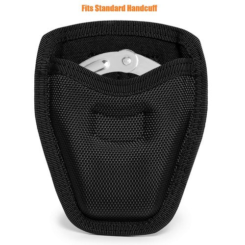 TACNEX Quick Release Cuff Case, Fits Standard Handcuffs Duty Belt Cuff Holder MOLLE Pouch Sheath for Police Law Enforcement Prison Guard (Ballistic Nylon)