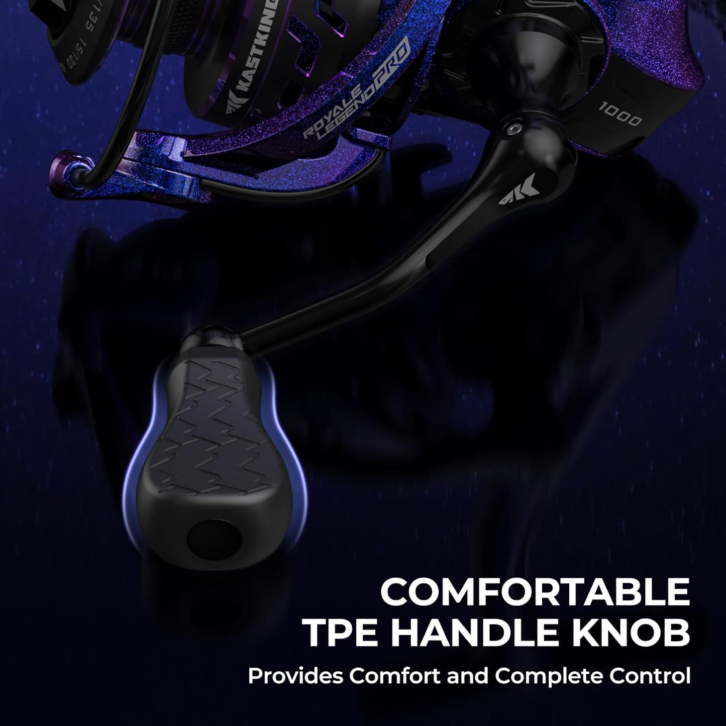 KastKing Royale Legend Pro Spinning Fishing Reel, Lightweight Yet Powerful, Digi-Cut Aluminum Gear, Aerodynamic Reel Rotor, 6.2:1 Gear Ratio, 25LBs Max Drag, TPE Handle Knobs, Unique Celestial Color