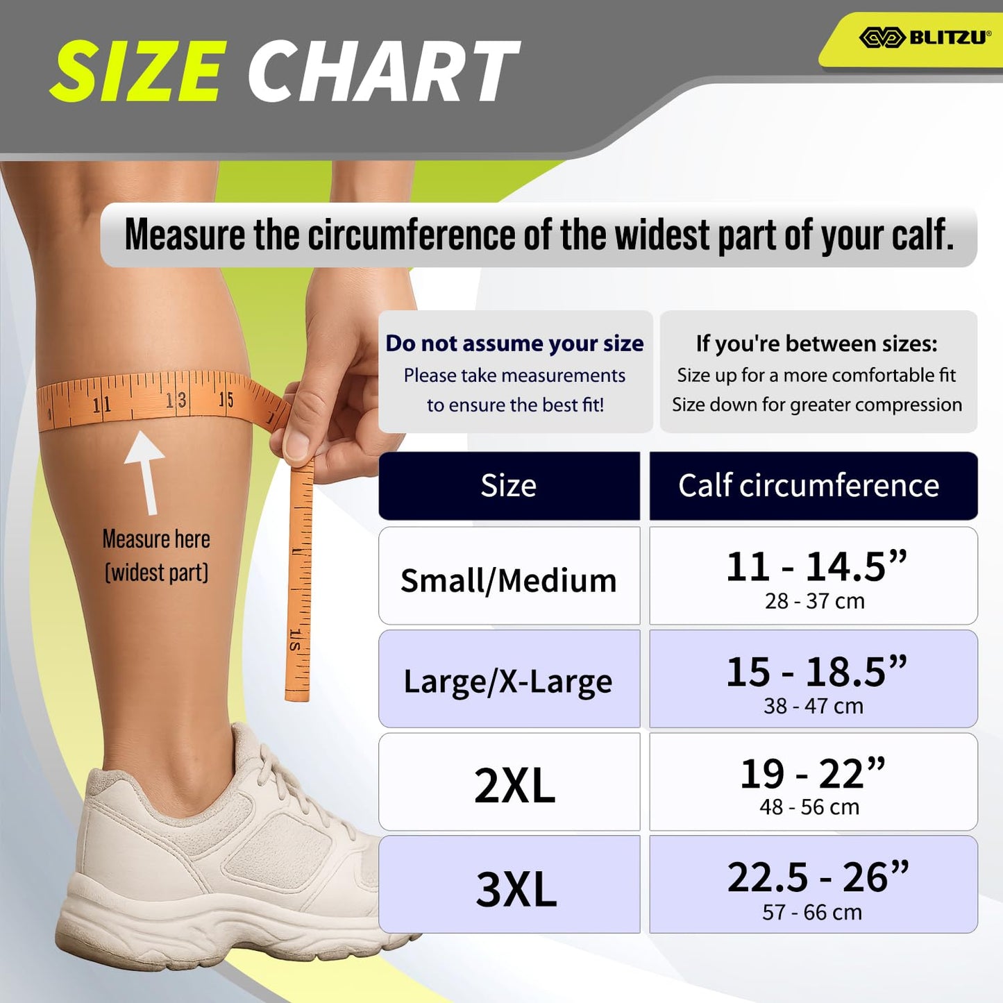 BLITZU Calf Compression Sleeve for Women and Men, Shin Splint Sleeves for Varicose Veins, Nursing, Pregnancy, Running, Footless Compression Socks Support for Calf Muscle Pain Relief Black S-M