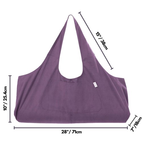 Yogiii Yoga Mat Bag | The ORIGINAL YogiiiTotePRO | Large Yoga Mat Bag or Yoga Mat Carrier with Side Pocket | Yoga Bag Fits Most Size Mats (Imperial Purple)