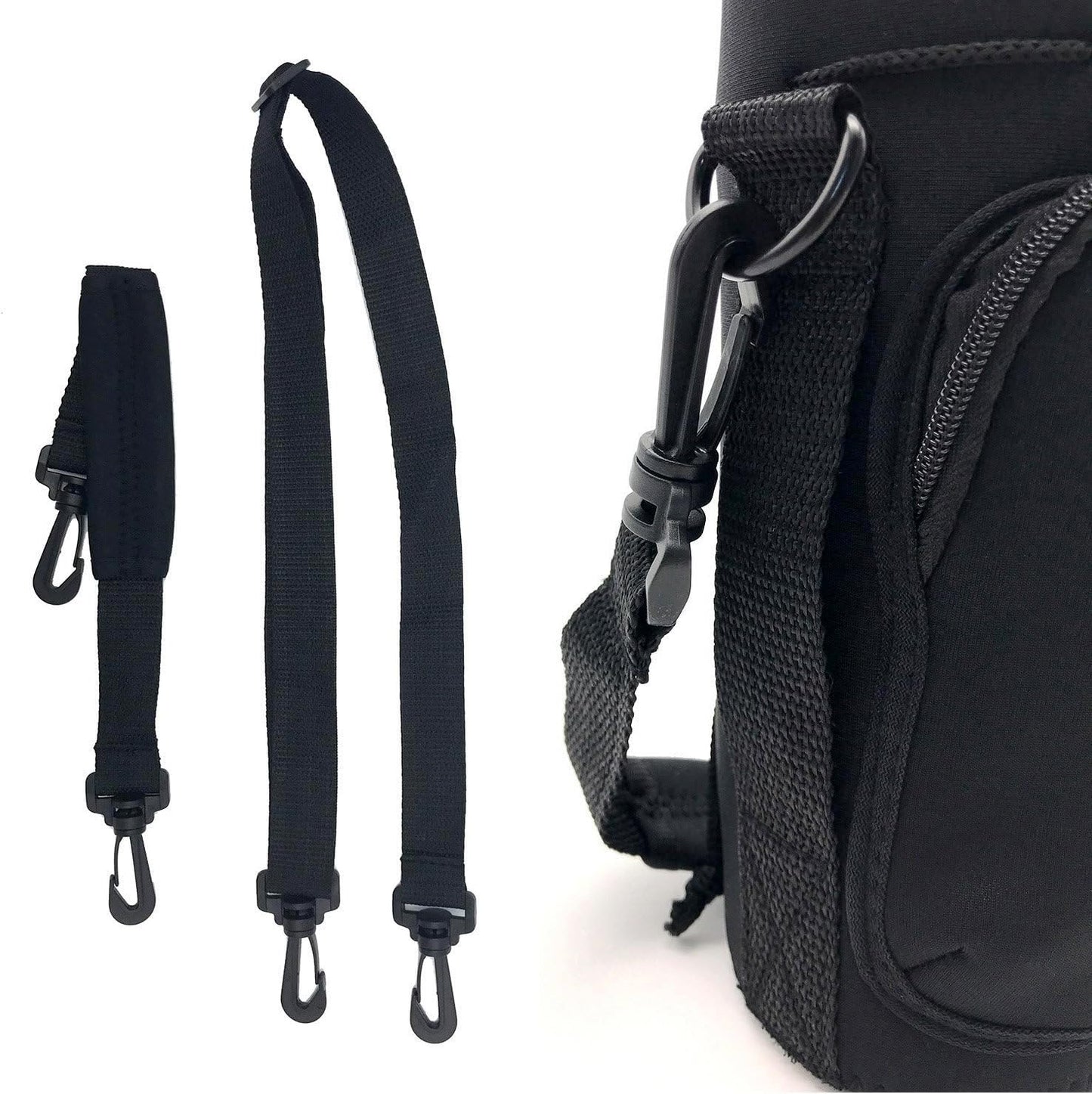 Wanty Neoprene 32 Oz Insulated Water Drink Bottle Cooler Pocket Carrier Sleeves Tote Bag with Adjustable Straps for Climbing Cycling and Running Outdoor Activities (32 Oz)
