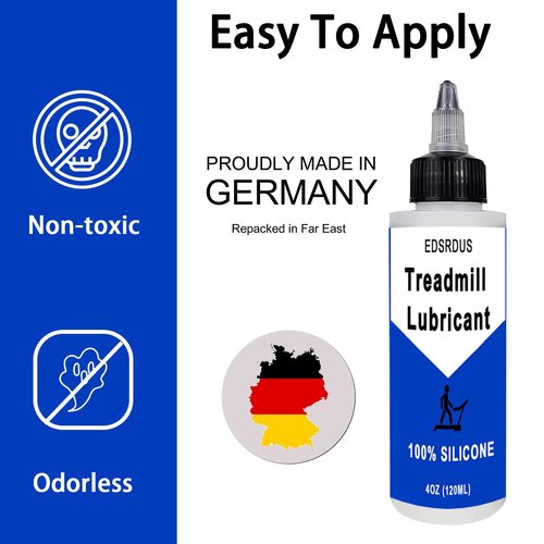 EDSRDUS Treadmill Belt Lubricant 100% Silicone Oil Ideal for All Treadmill Brands Extend Lifespan Easy to Apply with Both a Precision Twist Cap and an Application Tube
