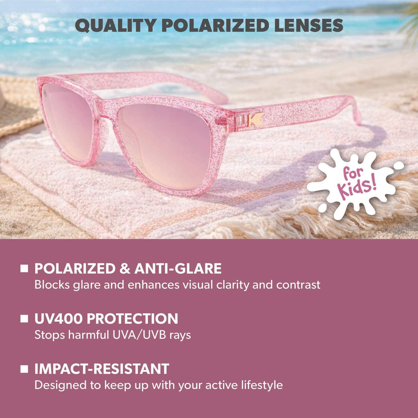 Knockaround Kids Premiums Polarized Sunglasses for Kids - UV400 Protection