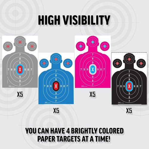 Heavy Duty Shooting Targets for Shooting Range - Indoors & Outdoor Targets for Gun Range and Pistol Shooting - Handgun Accessories, 20
