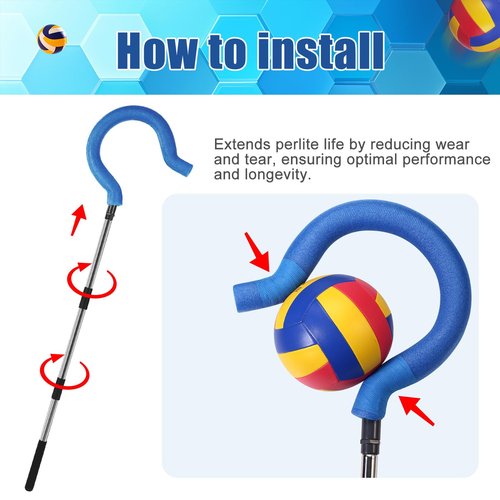 Adjustable Volleyball Spike Trainer with Question Mark Hook-Durable Lightweight Hitting Trainer Equipment for Serving, Spiking and Jump Training-Real Ball Feel - Ideal for Beginners and Pros (No Ball)