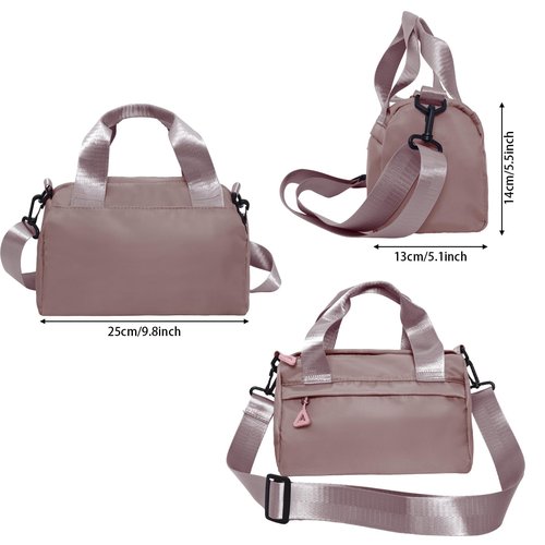 Mini Gym Bag Sport Bag Adjustable Small Duffle Bag Detachable Strap Gym Tote for Women Men Portable Fitness Shoulder Bag for Sports Travel (Pink)