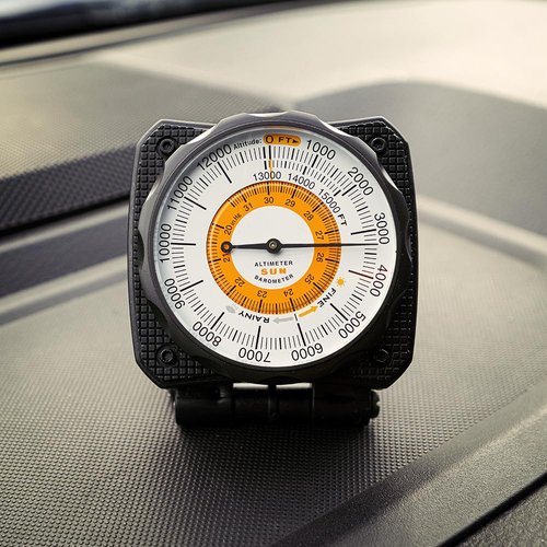 Sun Company AltiLINQ - Dashboard Altimeter and Barometer | Altimeter for Car and Truck | Reads Altitude from 0 to 15,000 Feet