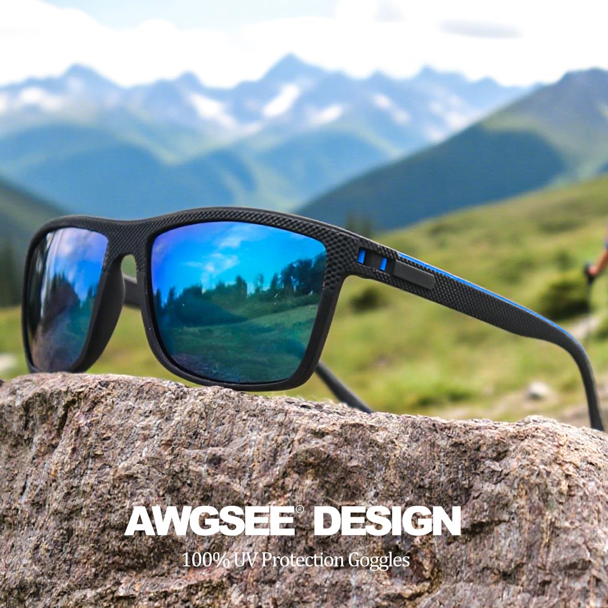 AWGSEE Polarized Sunglasses for Men, UV Protection Lightweight Sun Glasses for Driving Fishing Golf