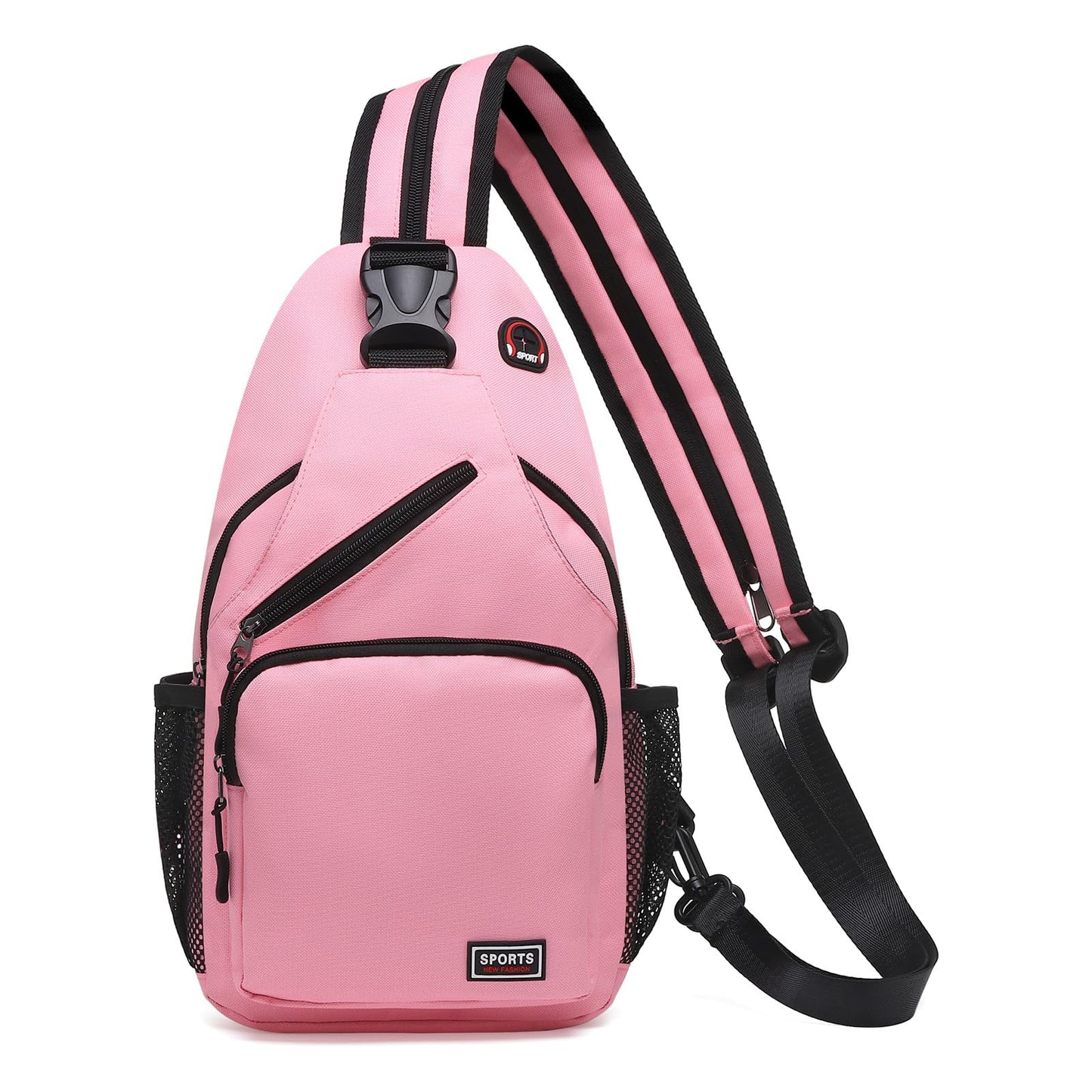 SUIKIHUM Convertible Sling Bags for Women Men, Lightweight Crossbody Backpack Daypack Fit for 7.9" Tablet for Casual Travel Sport Hiking (Pink)