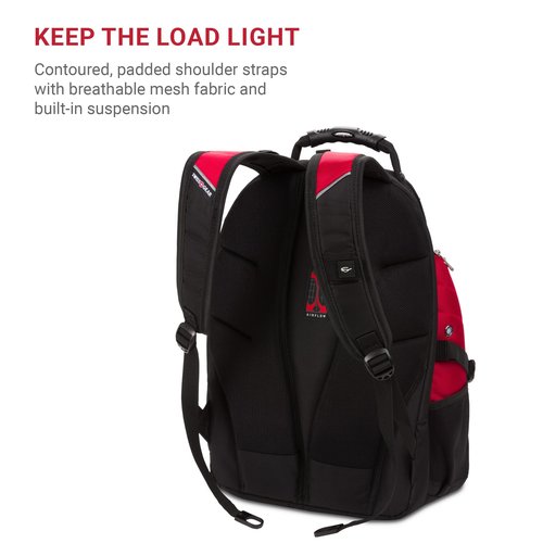 SwissGear 1900 Scansmart TSA 17-Inch Laptop Backpack, Black/Red